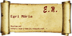 Egri Mária névjegykártya